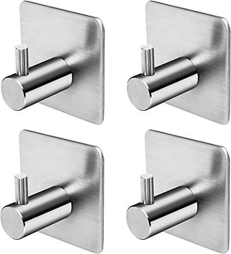 Cetornie Aufkleberhaken, Handtuchhalter aus Edelstahl, selbstklebend, Haken für Küche und Bad, Set von Spurschutzhaken, abnehmbar, wasserdicht, ohne Spuren für Badezimmer, Küche, Tür Cover