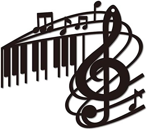 CREATCABIN Metal Wall Art Music Note Decor Notation Art Treble Clef Black Hanging Sculpture for Christmas Halloween Home Living Room Nursery Music Dance Indoor Outdoor Garden 7 x 11inch