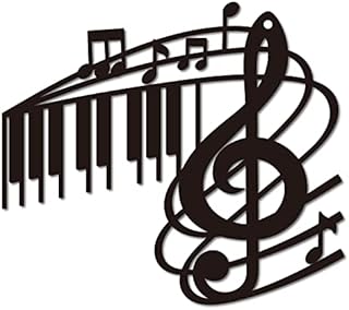 CREATCABIN Metal Wall Art Music Note Decor Notation Art Treble Clef Black Hanging Sculpture for Christmas Halloween Home Living Room Nursery Music Dance Indoor Outdoor Garden 7 x 11inch