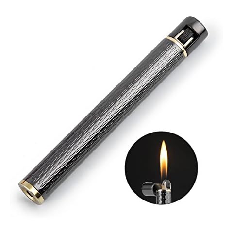 Yusud Butane Fuel Lighter, Cool Pipe Lighter, Soft Flame Flint Lighter, Cigarette Cigar Lighter, Gas Lighters with Extra 3 Flints, Unique Gifts for Men, Women (Gray) Cover