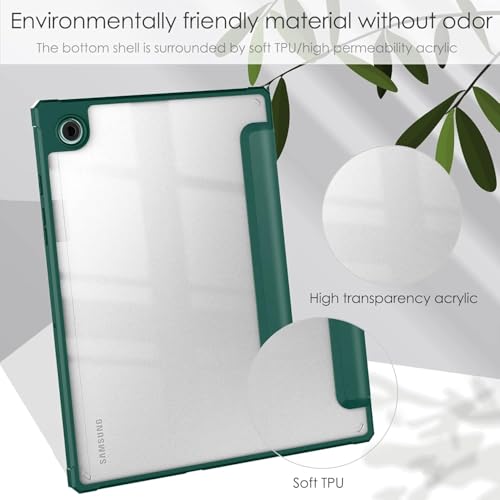 Image of ProElite Cover for Samsung Galaxy Tab A11 Plus 11 inch 2025, Smart Flip Case Cover for Samsung Galaxy Tab A11+ 11 inch 2025 with Pen Holder, Dark Green [Transparent Back]