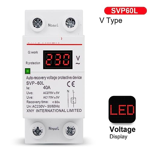 Relé protector de voltaje 63A con restablecimiento automático y pantalla digital 2