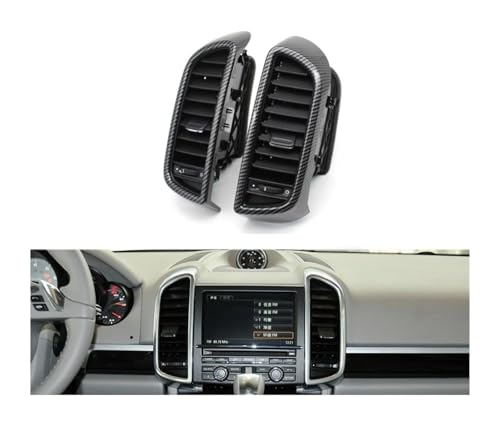 Grille d'aération centrale Cayenne 7P5 2010-2015 look argent carbone avant - 3
