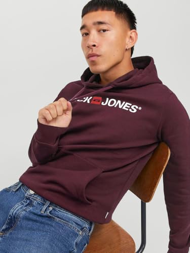Sweat à capuche homme Jack & Jones confortable en rouge taille L