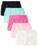 The Children's Place,Girls,Athletic Pull On Shorts,Multicolor 5-Pack,Large