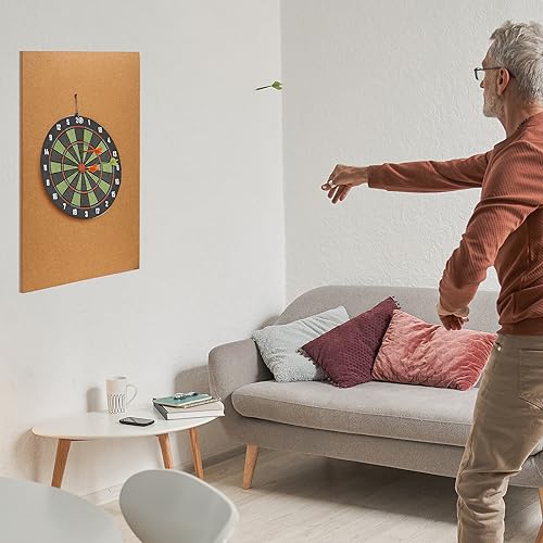 Sasylvia 2 Pcs Cork Dart Board Backer 36 x 24 x 0.5 Inch Wall Protection Dartboard Backboard Protector Dart Surround Board Backing for Wall Bulletin Display Area