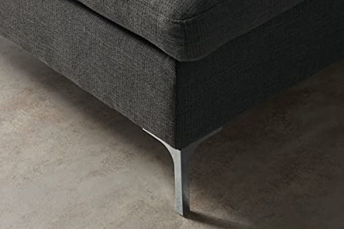 Image of Smith U Shape 7 Seater Corner RHS Fabric Sofa Set in Dark Grey Color for Living Room, Couch Sofa for Living Room, Seven Seater Sofa