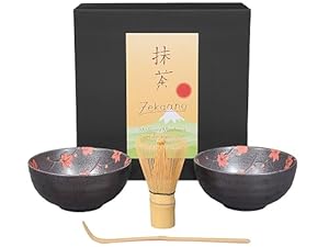 Aricola Matcha-Set 4-teilig mit Blütendesign