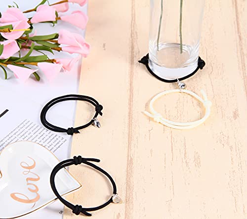 Magnetic Back To School Bracelet, First Day Of School Gifts Father Mother Daughter Son Friendship Matching Bracelets, Heart Magnetic Bracelet Infinity Charm Adjustable String Wish Bracelets For Women Girls Teacher (Black & Black) #TOP5