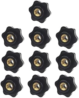 DADADEFEIJI 10 Pcs M6 Black Plastic Star Shape Head Female Thread Clamping Knob m6 Knob Grip Handle for Machine Tool