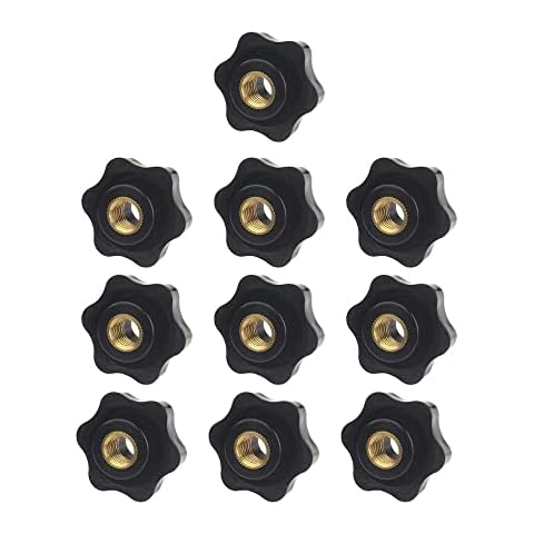 DADADEFEIJI 10 Pcs M6 Black Plastic Star Shape Head Female Thread Clamping Knob m6 Knob Grip Handle for Machine Tool Cover