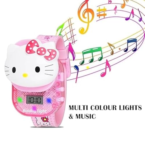 Image of ALNA-TURA Pink Digital Stylish Watch & Sunglasses| Combo Gifts for Kids Baby Girls| Cartoon Character Design| UV Protection Shades & LED Light Watch for Birthday Gift (Age 3 to 10 Years)