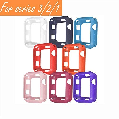 V1take Compatible with Apple Watch Case 38mm 42mm, [8 Pack] Slim Lightweight Shock-Proof Iwatch Protector Case Compatible with Apple Watch Series 3 Series 2 Series 1, Sport, Edition