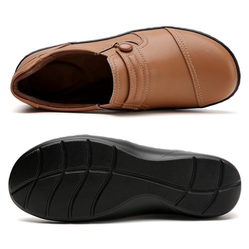 Image of QAE Loafers for Women Orthopedic Loafers for Women Comfortable Women's Flat Slip-Ons Shoes for Dress Work Business Casual