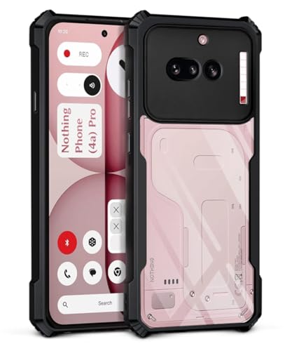 Image of WOW IMAGINE Shock Proof Clear Back Case Mobile Cover for Nothing Phone 4A (Hard | Hybrid PC + TPU | Full Armour Device & Camera Protection | Black)