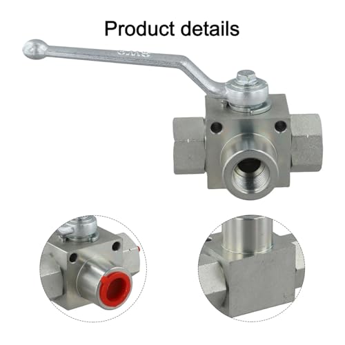 Válvula de bola hidráulica 3 vías de alta presión 5800 7250 PSI con adaptadores NPT 1/2 y 3/4 4