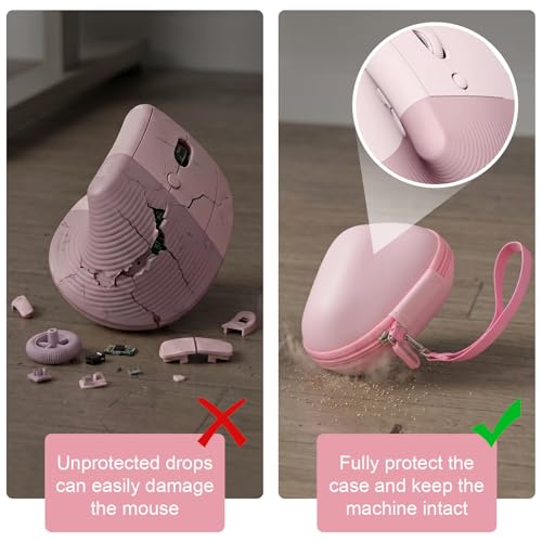 Funda para mouse vertical inalámbrico Bluetooth Logi, estuche ANKHOH rosa portátil 2