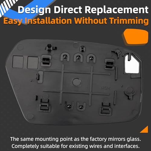 Image of Driver Side Mirror Replacement for Ford Fusion 2006 2007 2008 2009 2010, for Mercury Milan 2006 2007 2008 2009 2010 - Left Side Mirror Glass, Rear View Mirrors Glass