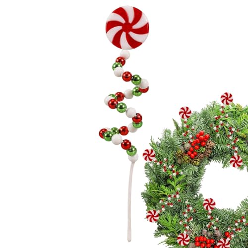 Palillos para árbol de Navidad con forma de caramelo, tallos curvados, rojo, verde, , adornos de de Navidad, palos decorativos para corona de árbol, manualidades, chimenea, casa de