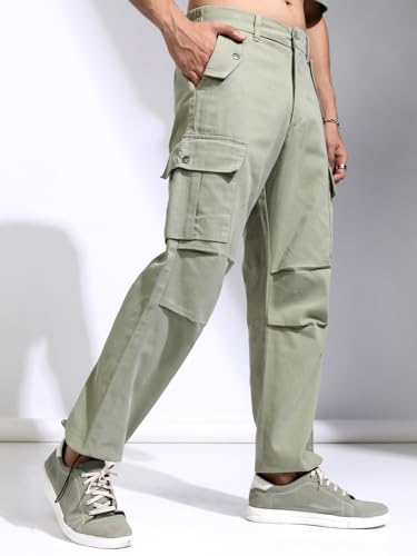 Image of Highlander Men's Utility Pocket Cargo Trousers |Parachute Cargo Trousers |Durable & Functional | Outdoor Ready | Trouser for Men | Men Trousers