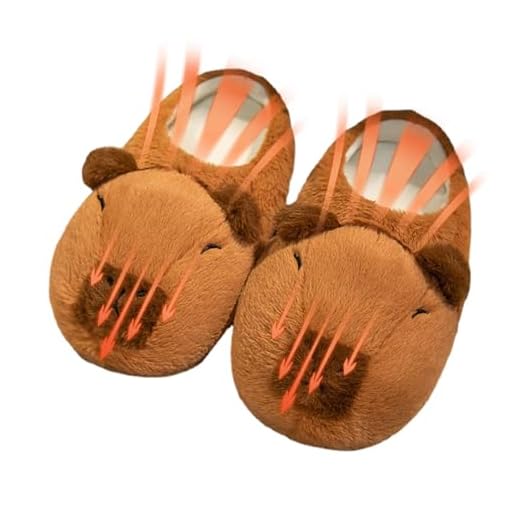 Genérico Lindas Zapatillas de Carpincho, Pantuflas de Felpa de Capibara de Animales, Zapatillas de Casa de Invierno para Interiores y Exteriores, Accesorios de Invierno Zapatillas de Casa Divertidas