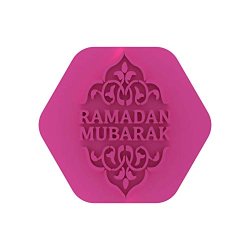 LissieLou Ramadan Mubarak - Sello decorativo para galletas, diseño de Ramadan Eid Celebrations glaseado, color rosa claro