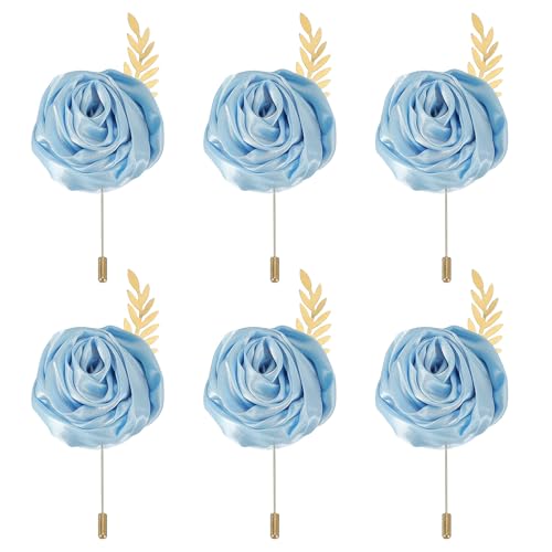 Boutonnière rose bleu clair pour mariage chic et bal de fin d'année