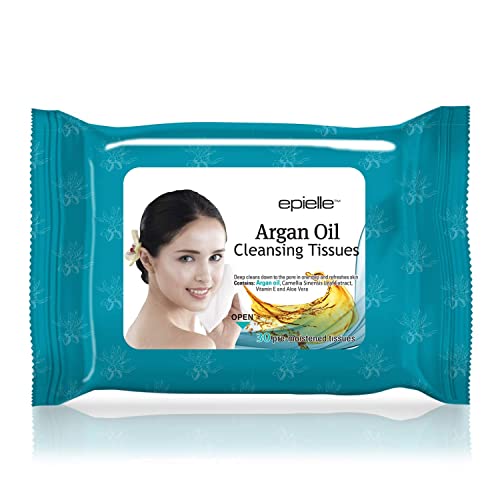 Epielle Og Makeup Remover Cleansing Wipes Tissue | Gentle For All Skin Types | Daily Facial Cleansing Towelettes | Removes Dirt, Oil, Makeup | Nicely Scented Argan Oil | 30 Count | 6 Pack Beauty Stocking Stuffers Gift #TOP2