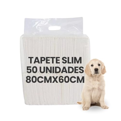 Tapete Higiênico Slim para Cães, 80 x 60 cm, 50 Unidades, Branco
