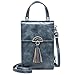 Produktbild Handy Umhängetasche Damen Geldbörse - PU Leder Frauen Brieftasche Retro Schultertasche Klein handtasche reisepass Handytasche mit Kartenfächer Verstellbar Abnehmbar Schultergurt für Handy unter 7 Zoll