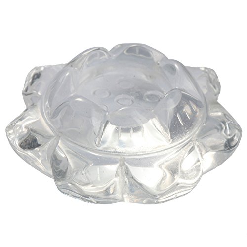 mookaitedecor Rock Quartz Carved Gemstone Lotus Flower Statue Crystal Ball Stand/Candle Holder Decorative