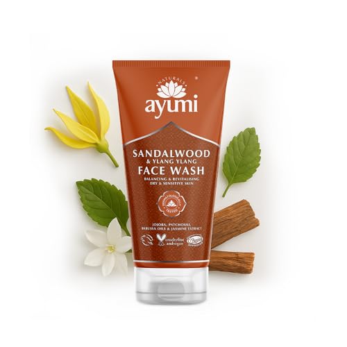 Ayumi Sandalwood & Ylang Ylang Face Wash. Vegan, Cruelty-Free, Dermatologically-Tested, 1 x 150ml