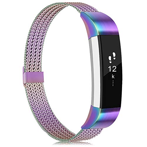 Armband Kompatibel für Fitbit Alta Hr/Alta/Ace Armband Damen Herren Kinder, Metall Ersatzarmband Uhrenarmband Zubehör Band Bunt S