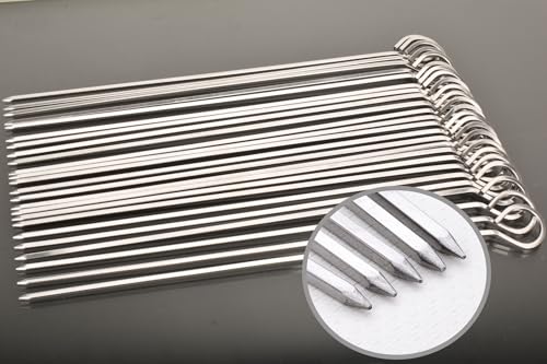 24 Pack 10" Stainless Steel BBQ Skewers