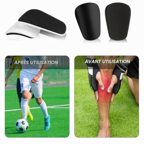 Lot de 2 Paires de Mini protège-Tibias de Football pour Homme, protège-Tibias, équipement de Protection pour Hommes, Femmes, garçons, Filles, Adultes, Accessoires de Football, 10 x 6 cm – vue 6