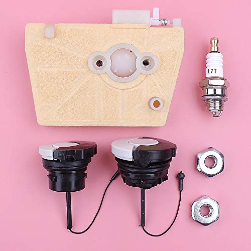 Corolado Spare Parts, Air Filter Fuel Oil Cap Bar Nut Spark Plug Kit for Stihl 038 MS380 MS381 MS 380 381 Chainsaw Spare Replacement Part