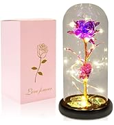 Galaxy Rose Gift, Birthday Gift for Mom, Anniversary Day Gift for Her, Enchanted Rose in Glass Do...