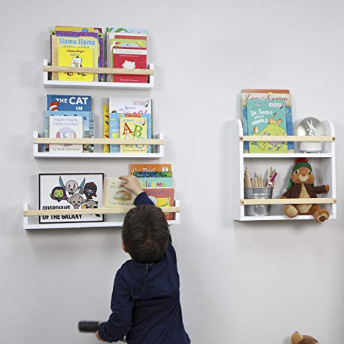 Wallniture Utah Wall Mount Nursery Décor Kids Bookshelf Floating Wall Shelves Book Photo Display Varying Sizes Set Of 3 White #TOP3