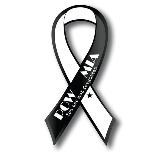 Image of Magnet Me Up POW MIA You are Not Forgotten Patriotic Ribbon Magnet Decal, 3.5x7 Inches, Heavy Duty Automotive Magnet for Car Truck SUV, in Support of American Military, Crafted in The USA