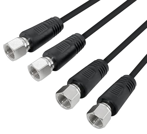 F-Factory アンテナケーブル 0.3m (スリム・極細) 4K8K/ BS/CS/地デジ/CATV 放送対応 S-2.5C-FB 同軸ケーブル 0.3m 2本入り 両端F型コネクター(ネジ式) 黒/ブラック FNT-2CNN-SB03