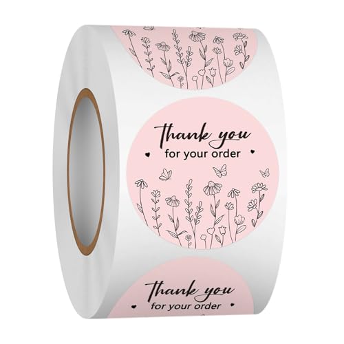 Louise Maelys 1.5 Inch Thank You for Your Order Stickers-500 pcs Thank You Stickers for Packaging Labels for Small Businesses and Small Shops