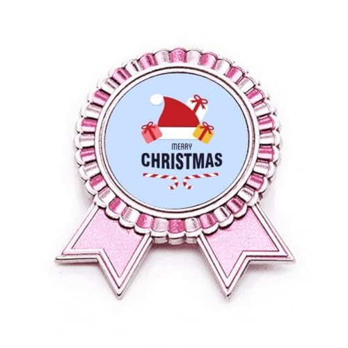 Broche Père Noël rose en métal idéale sur un manteau d'hiver M