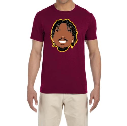 Maroon Washington Jayden Daniels Face Logo T-Shirt
