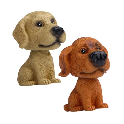 Toddmomy 2piezas Figuras De Animales Perro Cabezón para Salpicadero Decoración De Vehículos Accesorios para Coche
