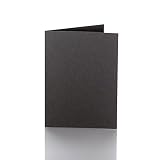 Paper24 50 Faltkarten in 120 x 170 mm (für B6 Umschläge), Grammatur: 240 g/m², Farbe: 20 Schwarz