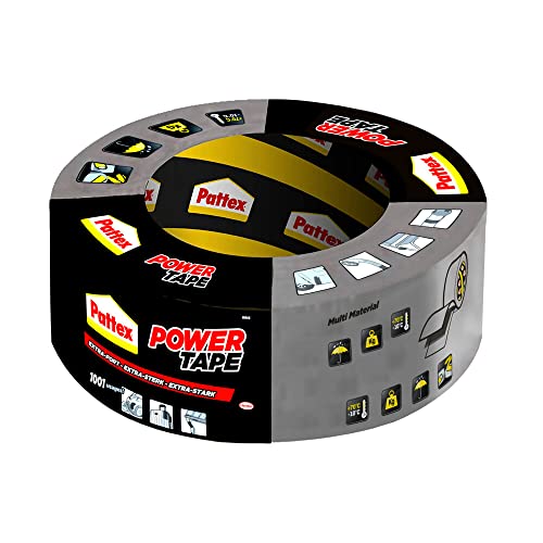 Pattex Power Tape, cinta de tela extrafuerte para reparaciones y cargas pesadas, cinta adhesiva para casi todas las superficies, cinta adhesiva impermeable, paquete de 1, 50 m x 50 mm, gris plateado