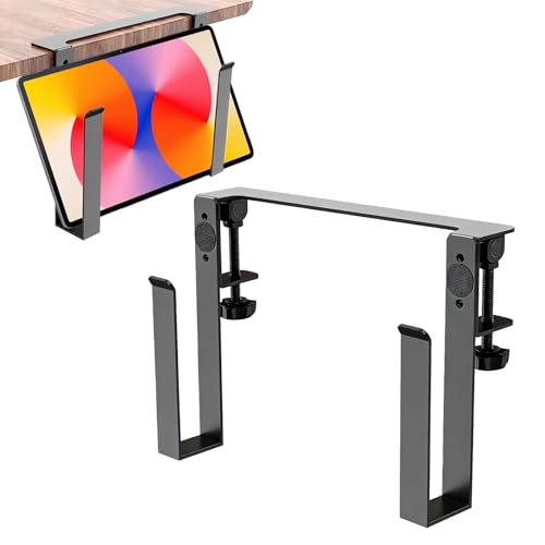 GOMETY Verstellbare Schreibtischseitenlaptop-Halterung, Laptop Halterung, Metall Aufhängbarer Laptop Organizer Schreibtischseiten, Laptop Ständer Vertikal, Desk Side Storage für Laptop, Pro, Dokumente