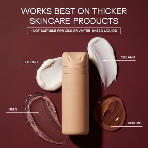 Image of RIES Essential Refillable Toiletry Travel Bottles Airless Pump Set | TSA Approved, Leak Proof Airless Pump, BPA Free Recycled Plastic, 5 Piece Sand Color Set, Dishwasher Safe