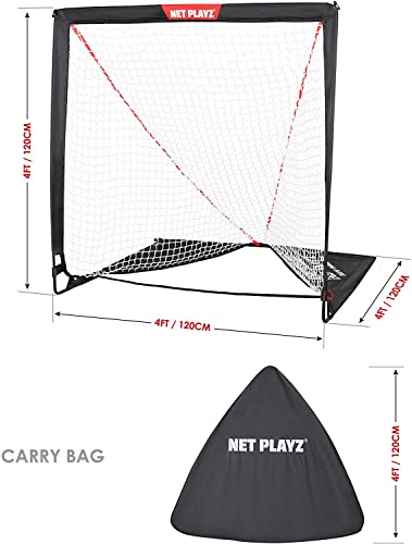 NET PLAYZ Portable Lacrosse Goal with Fiberglass Frame - Fast Install, Lightweight, Foldable, Carry Bag Included