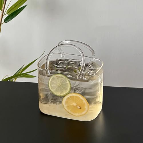 Yotariy Mini Glass Purse for Drinks With Straw, Creative Cocktail Glasses Cups for Women Party, Portable Handbag Glass for Fruit Juice, Wine, Tea, Bar Tools (Set of 2 by Yotariy - Used condition - Image 3